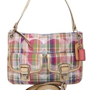 IN SEARCH OF: Coach Multicolor Plaid Shoulder Bag with Gold Trim